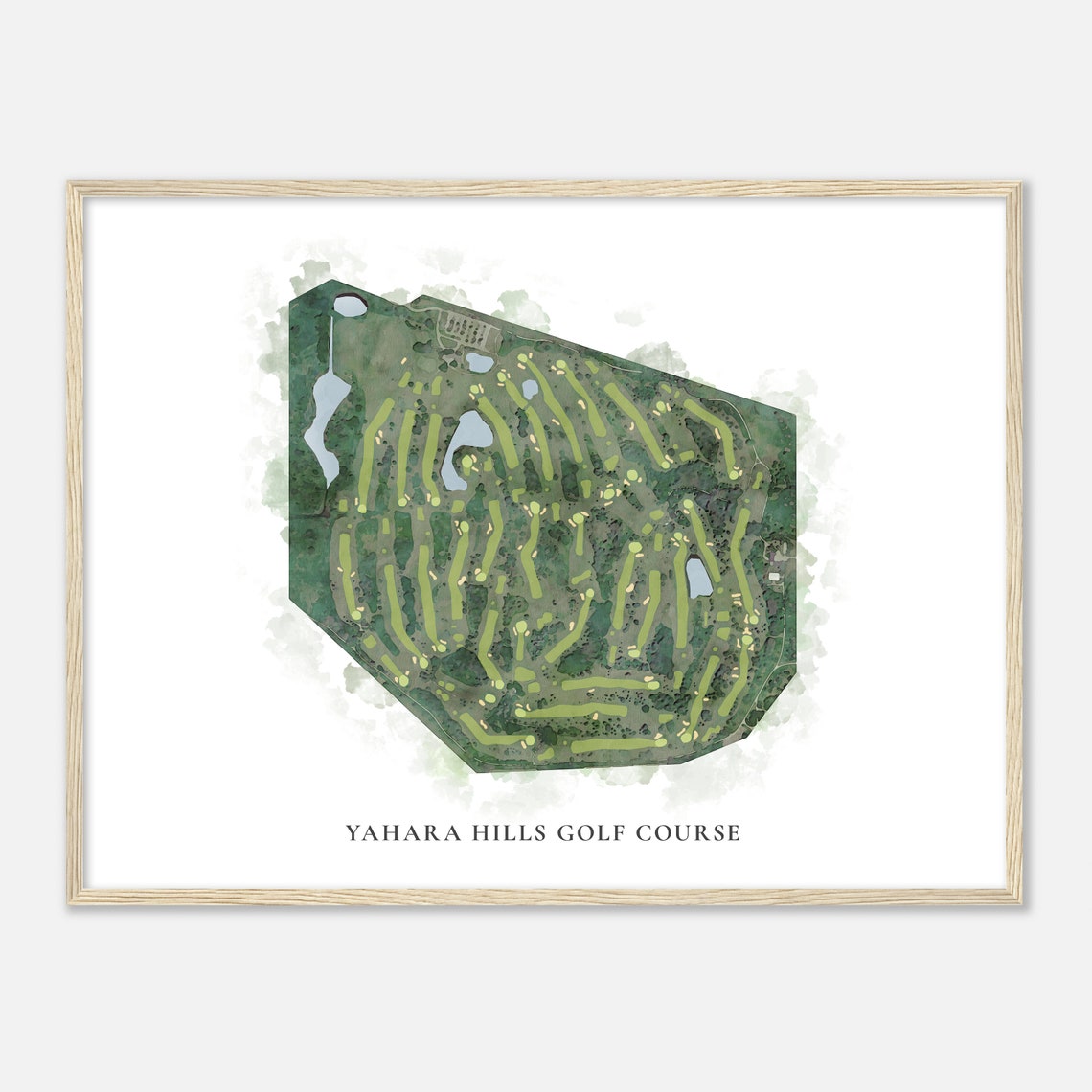 Yahara Hills Golf Course Wisconsin Classic Watercolor Map Golfer Gift Golf Wall Art Golf Poster Print Course Layout - Image 2