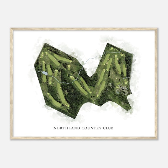 Northland Country Club Minnesota Classic Watercolor Map Golfer Gift Golf Wall Art Golf Poster Print Course Layout