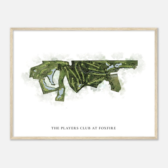 The Players Club At Foxfire Ohio Classic Watercolor Map Golfer Gift Golf Wall Art Golf Poster Print Course Layout