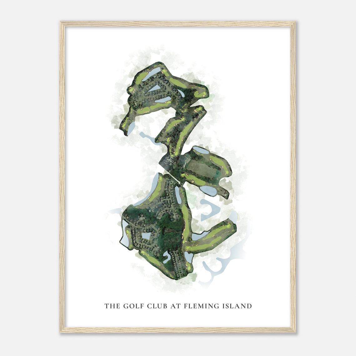 The Golf Club at Fleming Island Classic Watercolor Course Map Poster