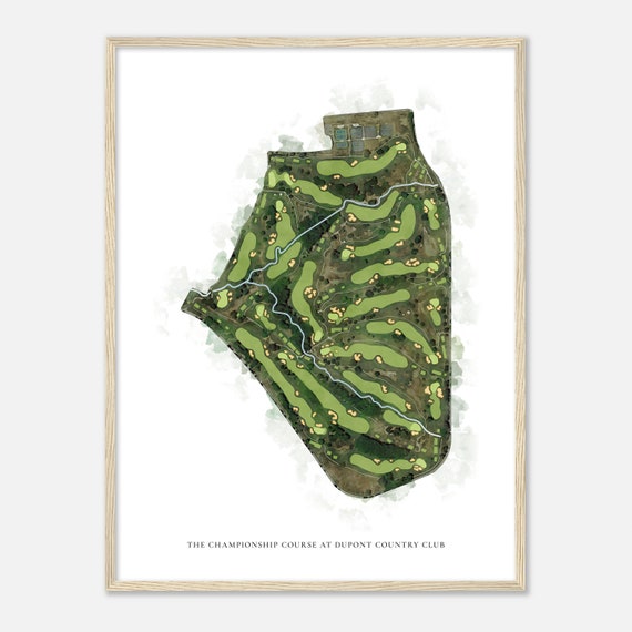 The Championship Course At Dupont Country Club Delaware Classic Watercolor Map Golfer Gift Golf Wall Art Golf Poster Print