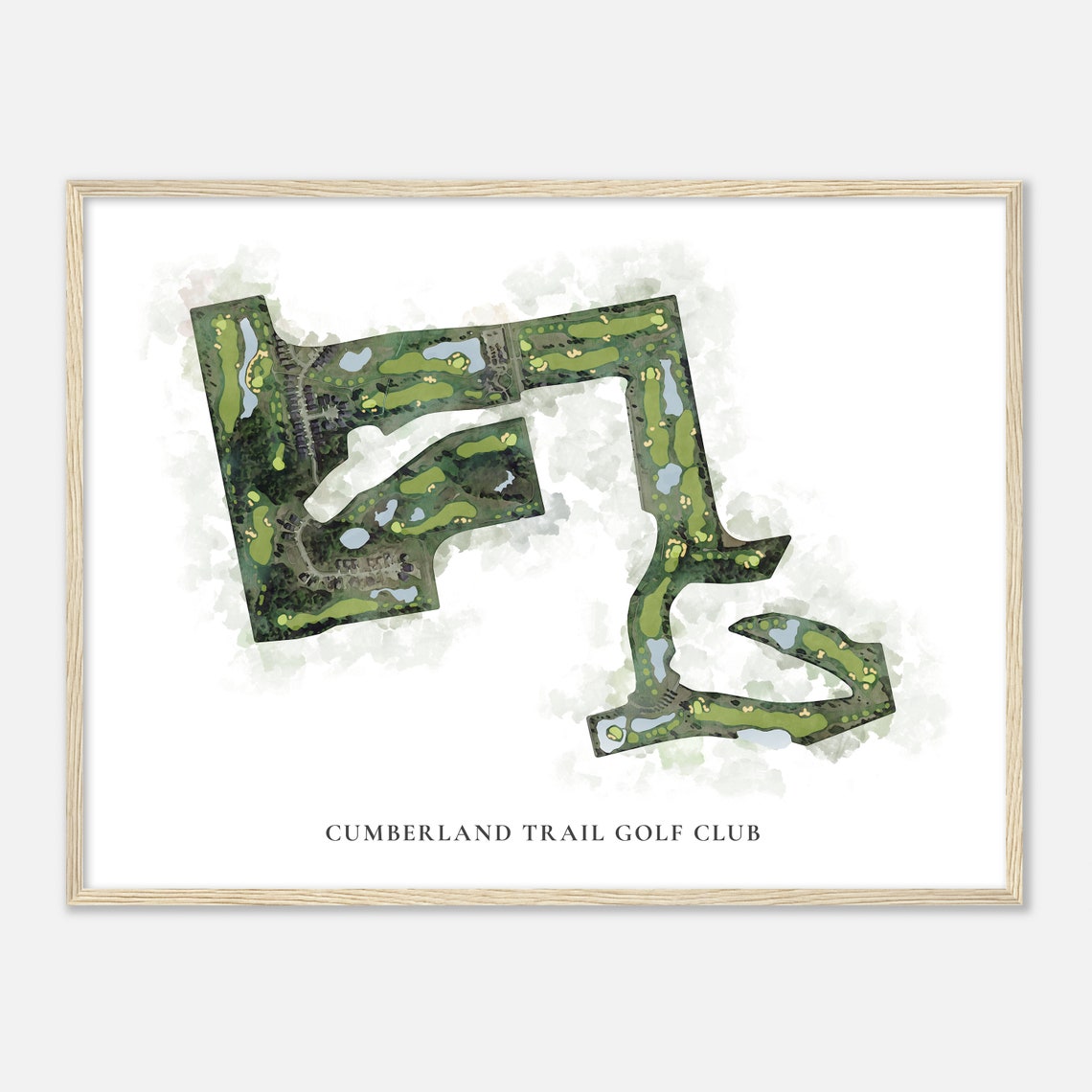 Cumberland Trail Golf Club Watercolor Golf Course Map Art Poster - Image 2