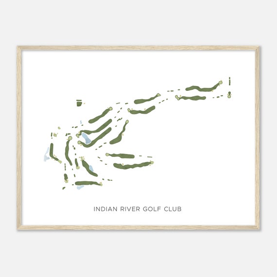 Indian River Golf Club Michigan Modern Watercolor Map Golfer Gift Golf Wall Art Golf Poster Print Course Layout