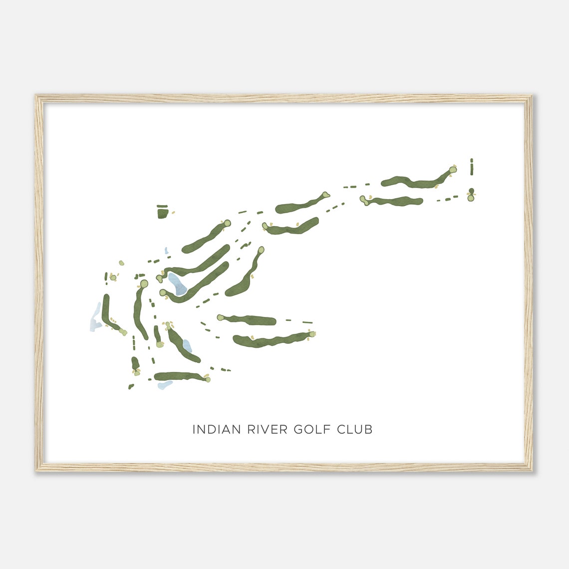 Indian River Golf Club Minimalist Golf Map Art Print For Golfers
