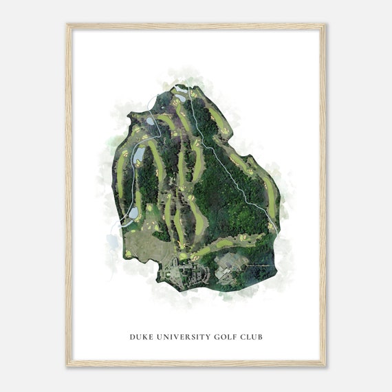 Duke University Golf Club North Carolina Classic Watercolor Map Golfer Gift Golf Wall Art Golf Poster Print Course Layout