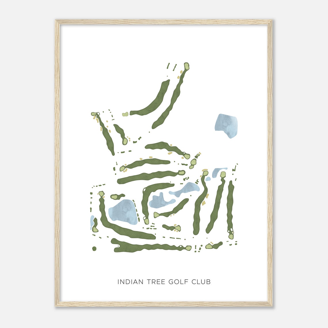 Indian Tree Golf Club Colorado Modern Watercolor Map Art Poster - Image 2