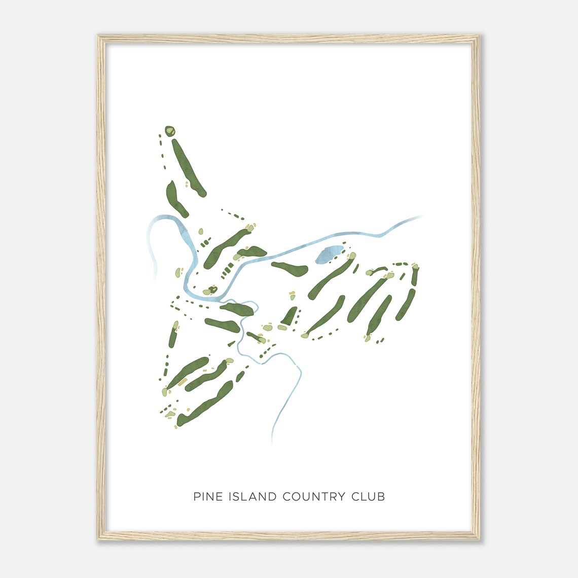 Pine Island Country Club Modern Watercolor Map - Image 2
