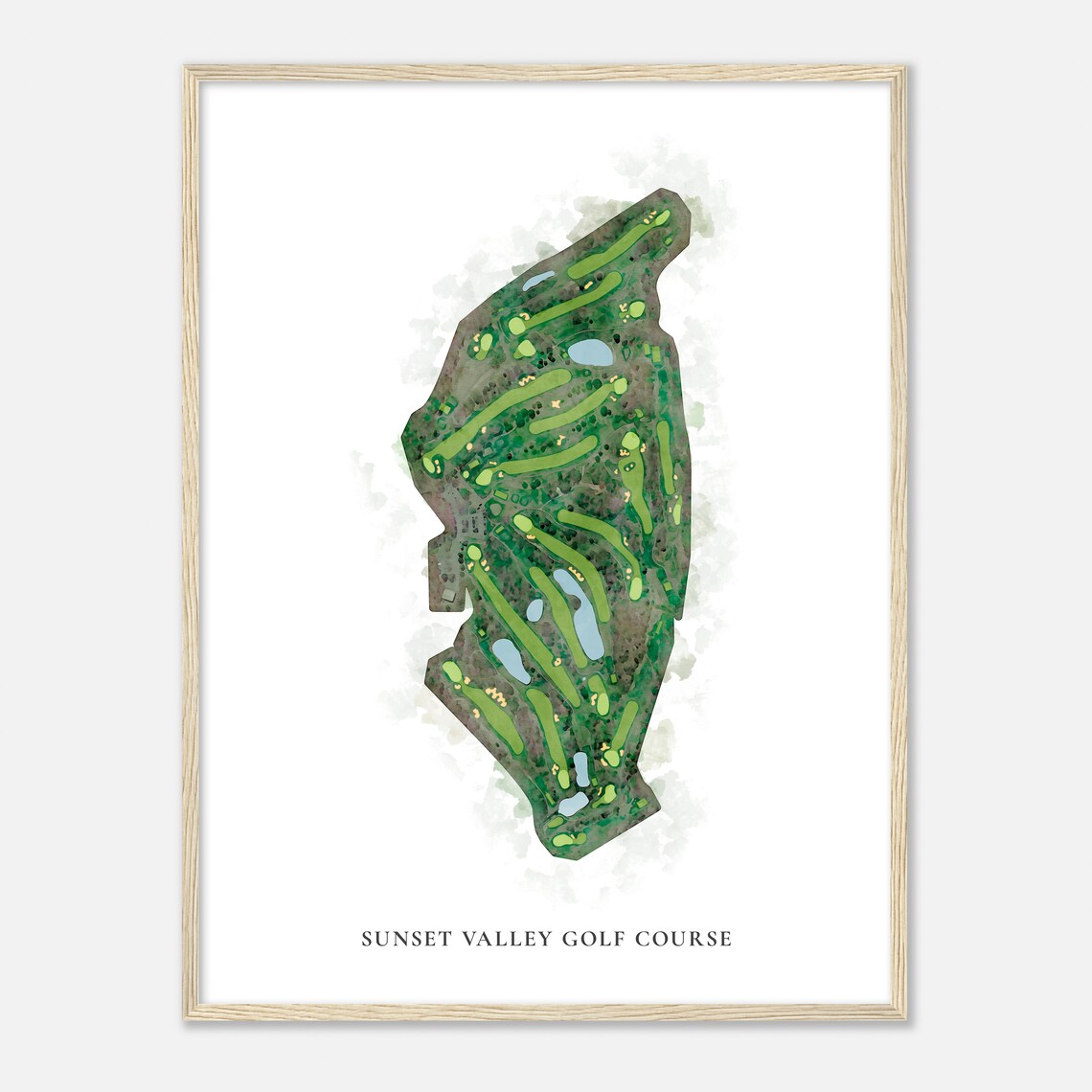 Sunset Valley Golf Course New Jersey Classic Watercolor Map Golfer Gift Golf Wall Art Golf Poster Print Course Layout