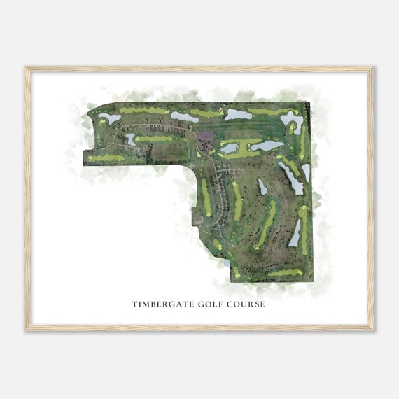 Timbergate Golf Course Indiana Classic Watercolor Map Golfer Gift Golf Wall Art Golf Poster Print Course Layout