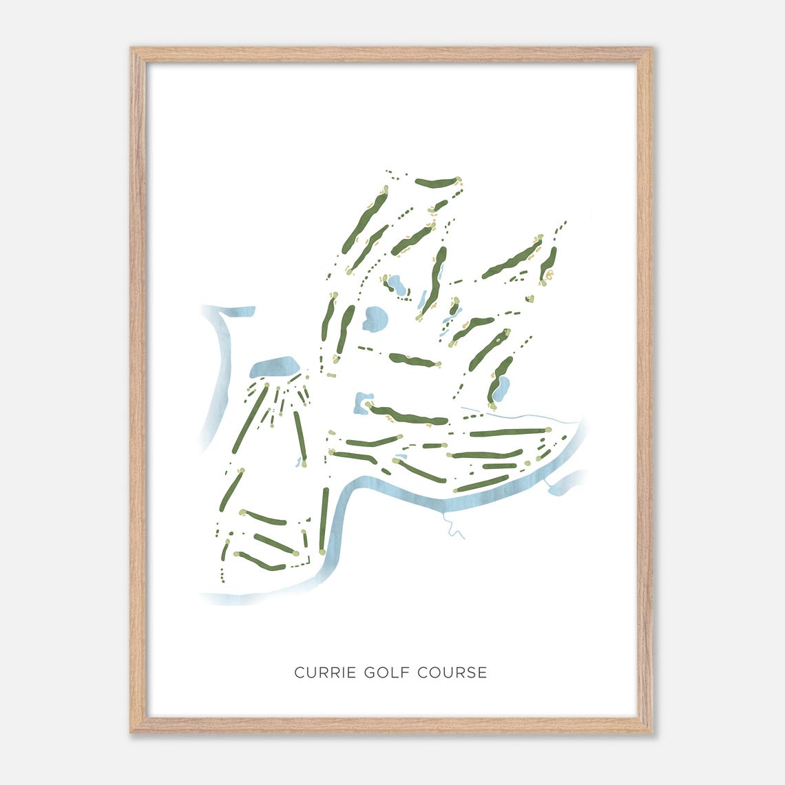 Currie Golf Course Modern Watercolor Golf Course Map Art Print - Image 2