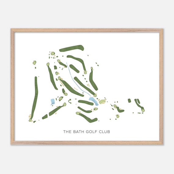 The Bath Golf Club In Bath Maine Modern Watercolor Map Golfer Gift Golf Wall Art Golf Poster Print Course Layout