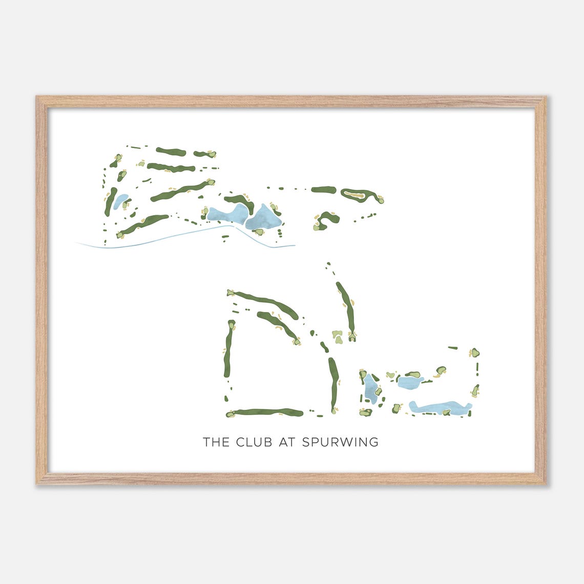 The Club at Spurwing Modern Minimalist Course Map Art Poster