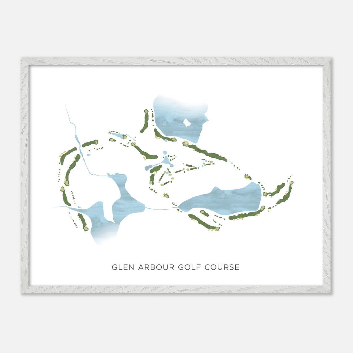 Glen Arbour Golf Course Hammonds Plains Modern Watercolor Map Poster - Image 3