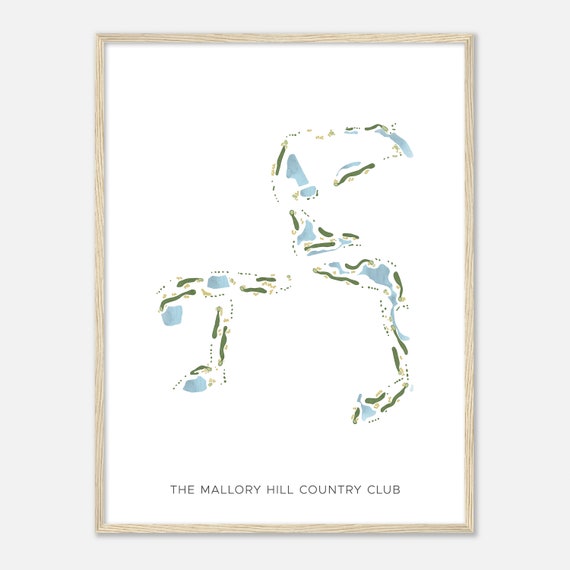 The Mallory Hill Country Club Florida Modern Watercolor Map Golfer Gift Golf Wall Art Golf Poster Print Course Layout