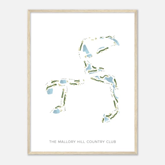 The Mallory Hill Country Club Florida Modern Watercolor Map Poster