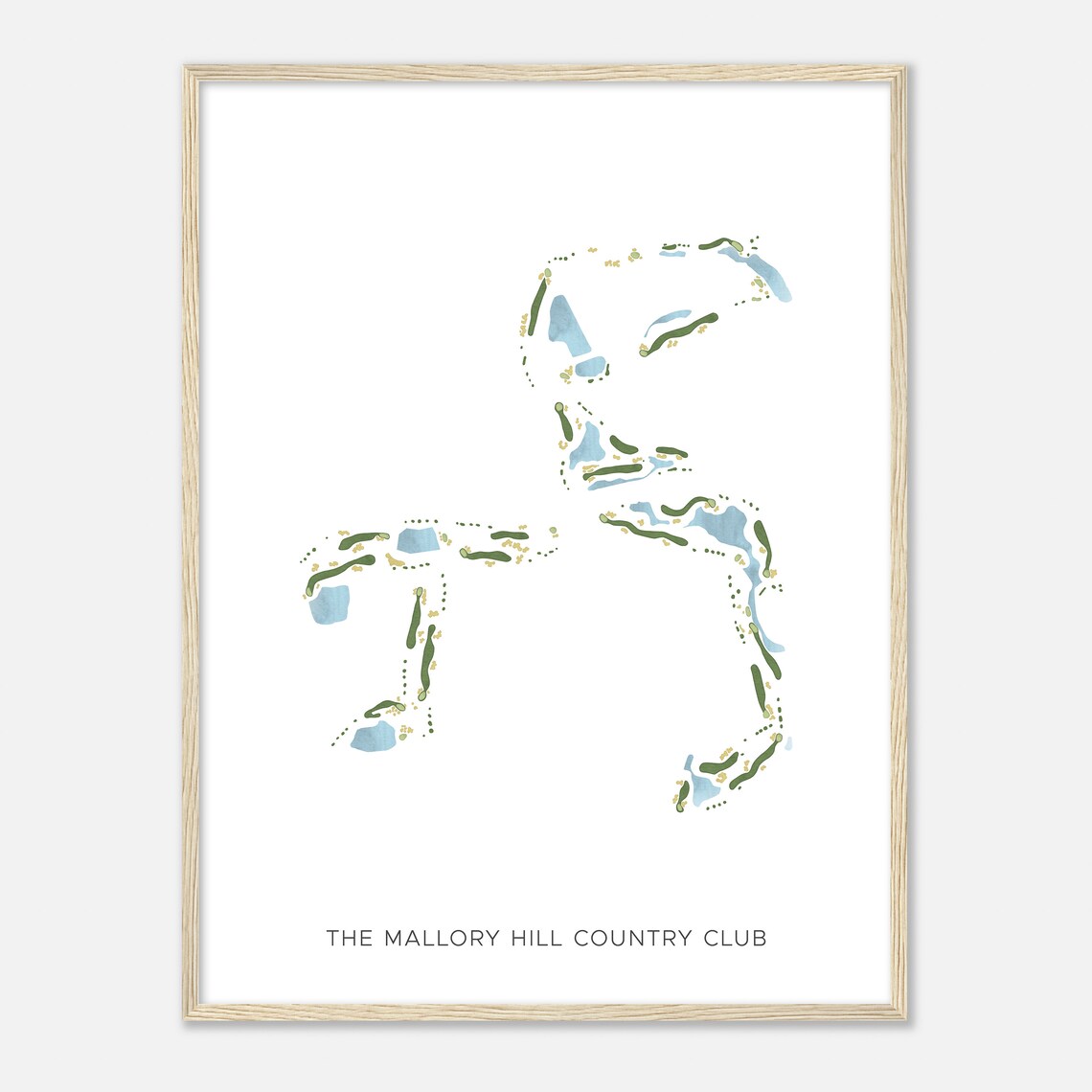 The Mallory Hill Country Club Florida Modern Watercolor Map Poster