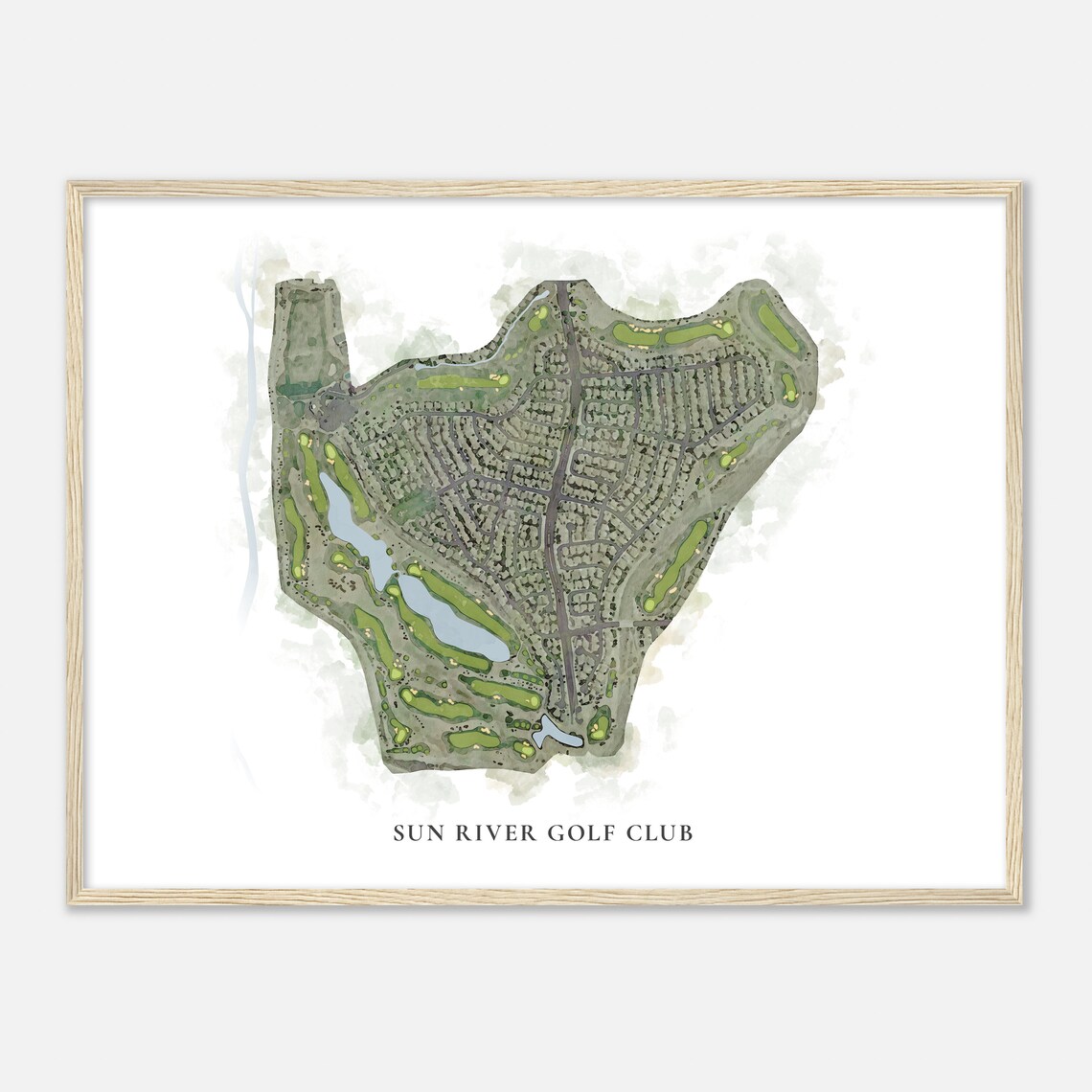 Sun River Golf Club Utah Classic Watercolor Map Golfer Gift Golf Wall Art Golf Poster Print Course Layout - Image 2