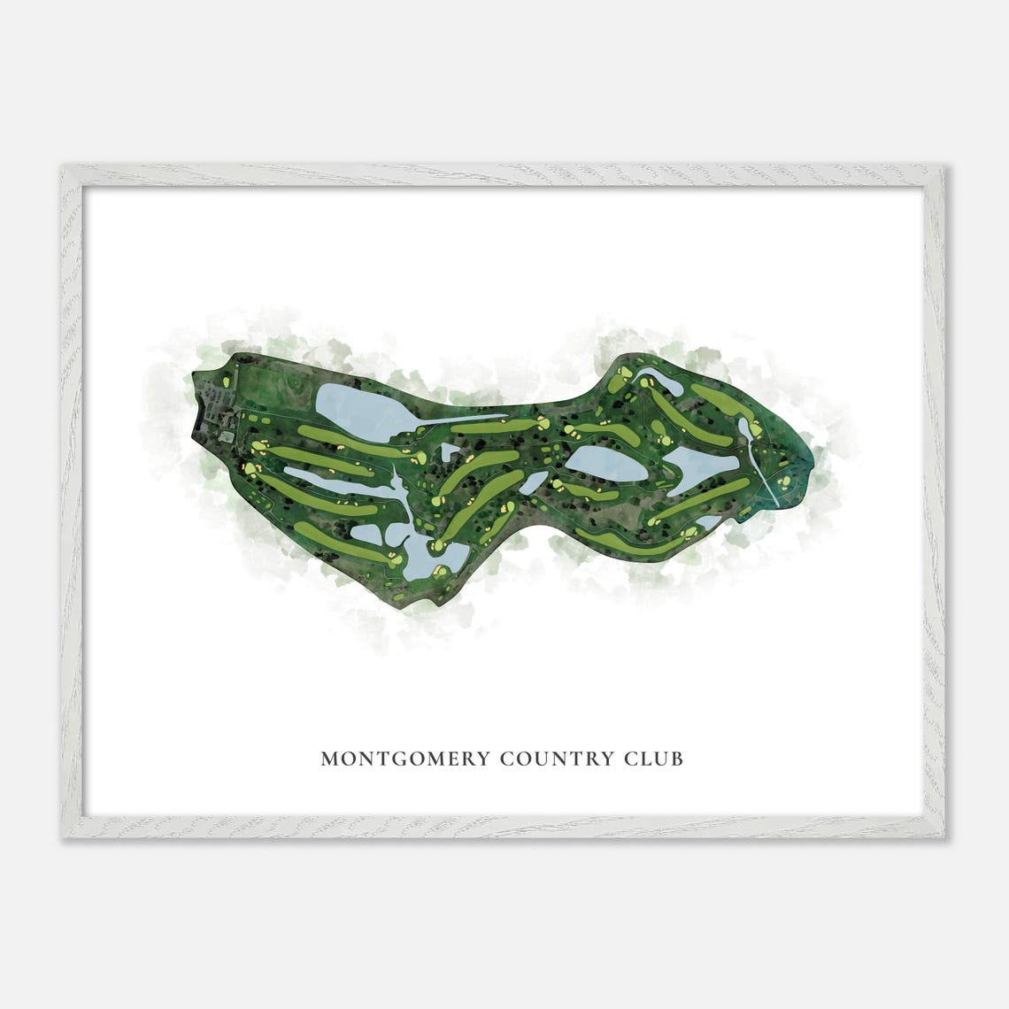 Montgomery Country Club Watercolor Aerial Golf Course Map Poster - Image 4