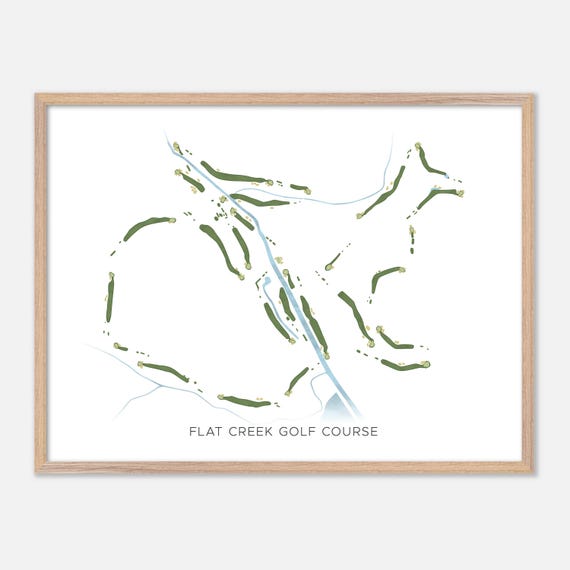 Flat Creek Golf Course In Peachtree City Georgia Modern Watercolor Map Golfer Gift Golf Wall Art Golf Poster Print Course Layout