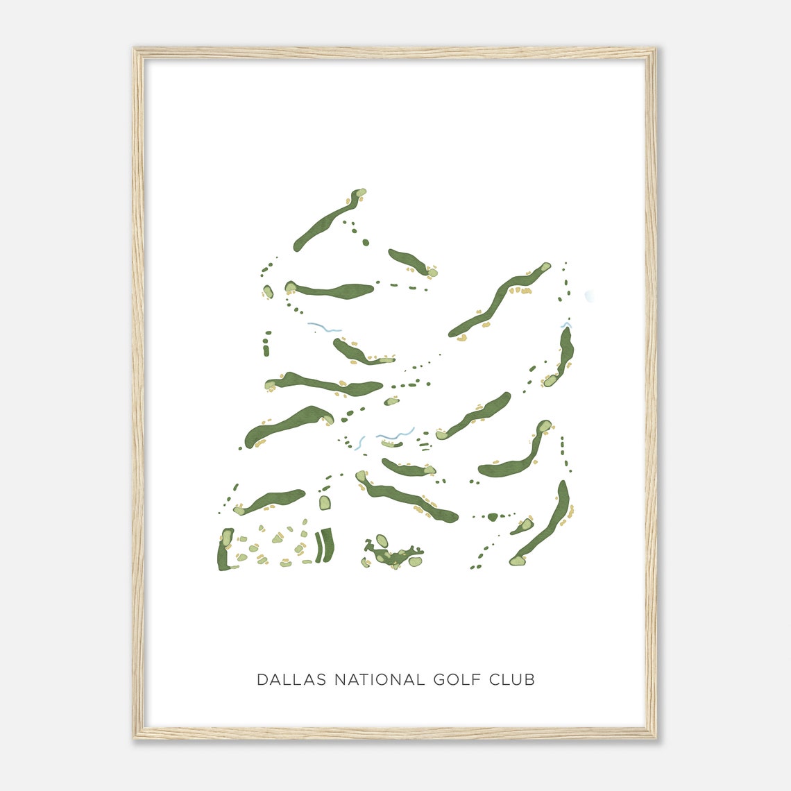 Dallas National Golf Club Texas Modern Watercolor Map Poster - Image 2