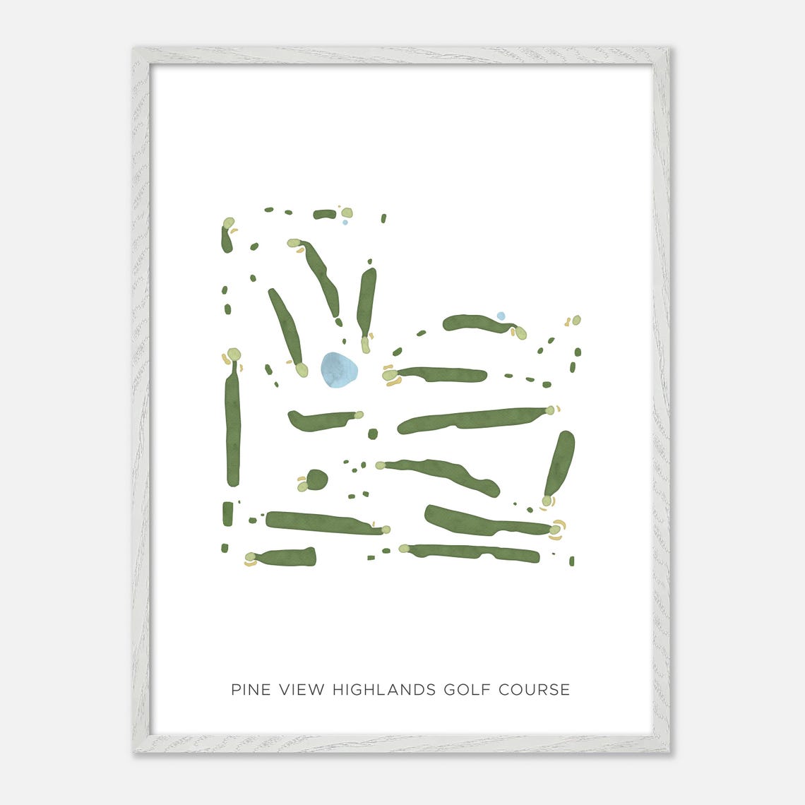 Pine View Highlands Golf Course Michigan Minimalist Map Wall Art - Image 2