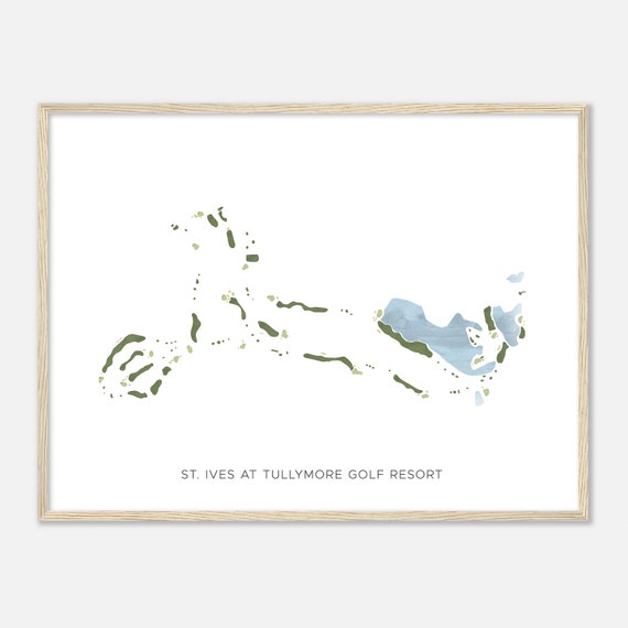 St Ives At Tullymore Golf Resort Michigan Modern Watercolor Map Golfer Gift Golf Wall Art Golf Poster Print Course Layout