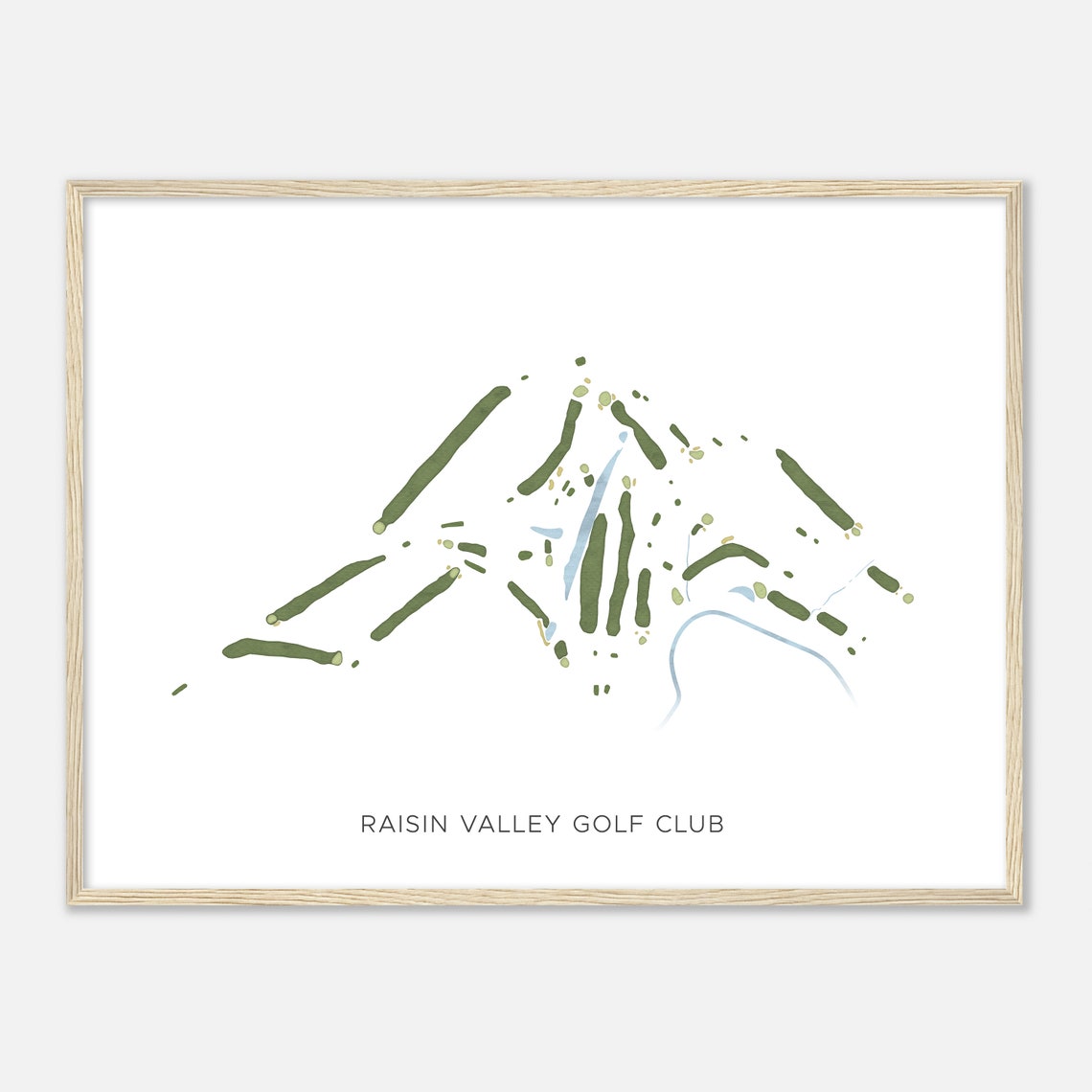 Raisin Valley Golf Club Modern Minimalist Golf Course Map Poster