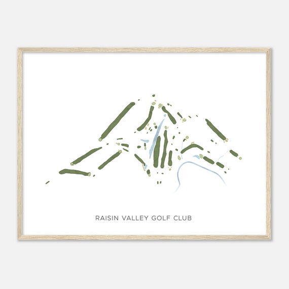 Raisin Valley Golf Club Michigan Modern Watercolor Map Golfer Gift Golf Wall Art Golf Poster Print Course Layout