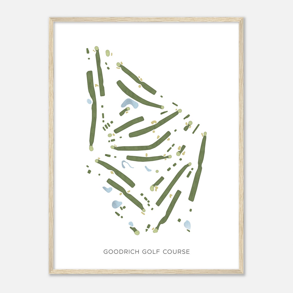 Goodrich Golf Course Minnesota Modern Watercolor Map Golfer Gift Golf Wall Art Golf Poster Print Course Layout