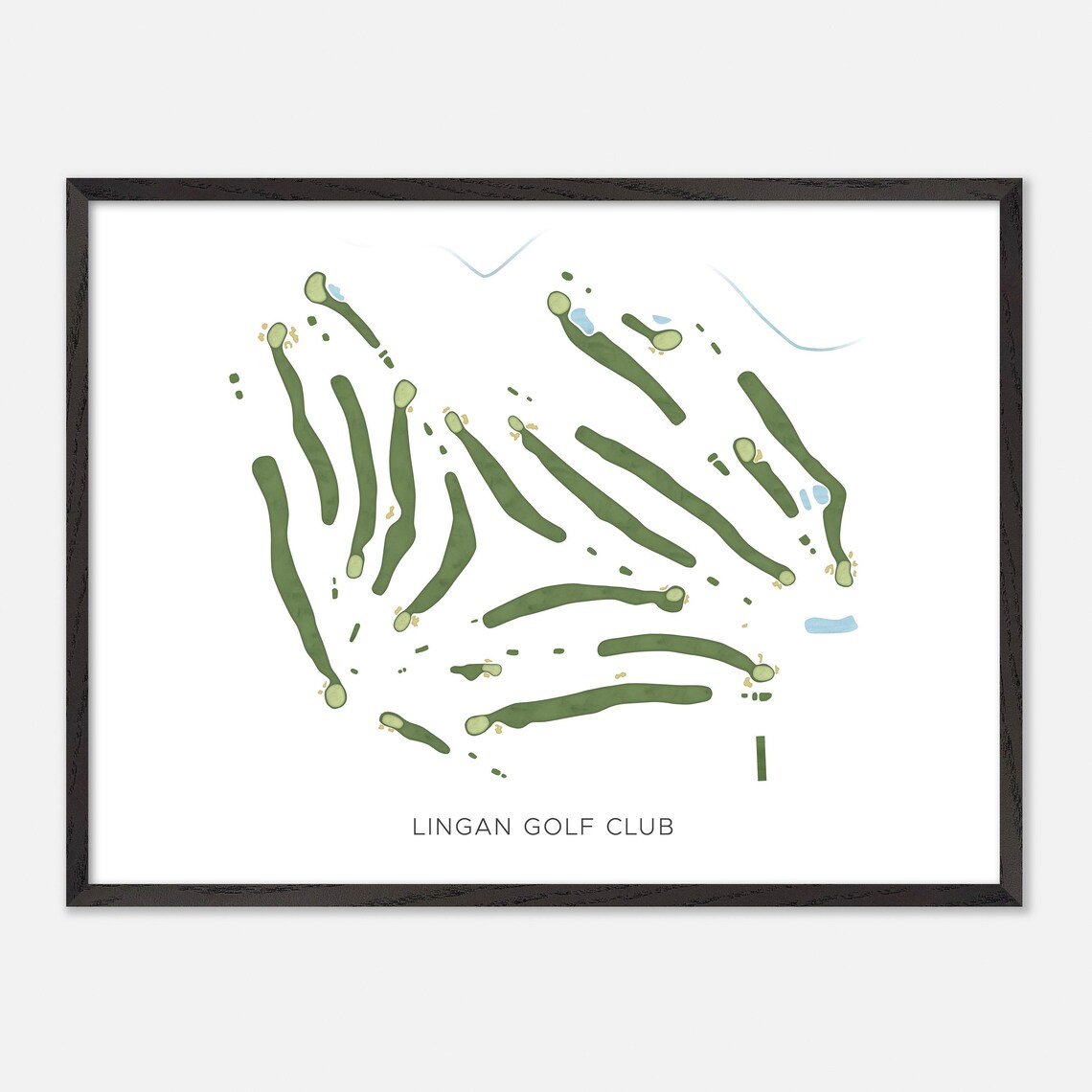 Lingan Golf Club Nova Scotia Minimalist Watercolor Map Poster - Image 4