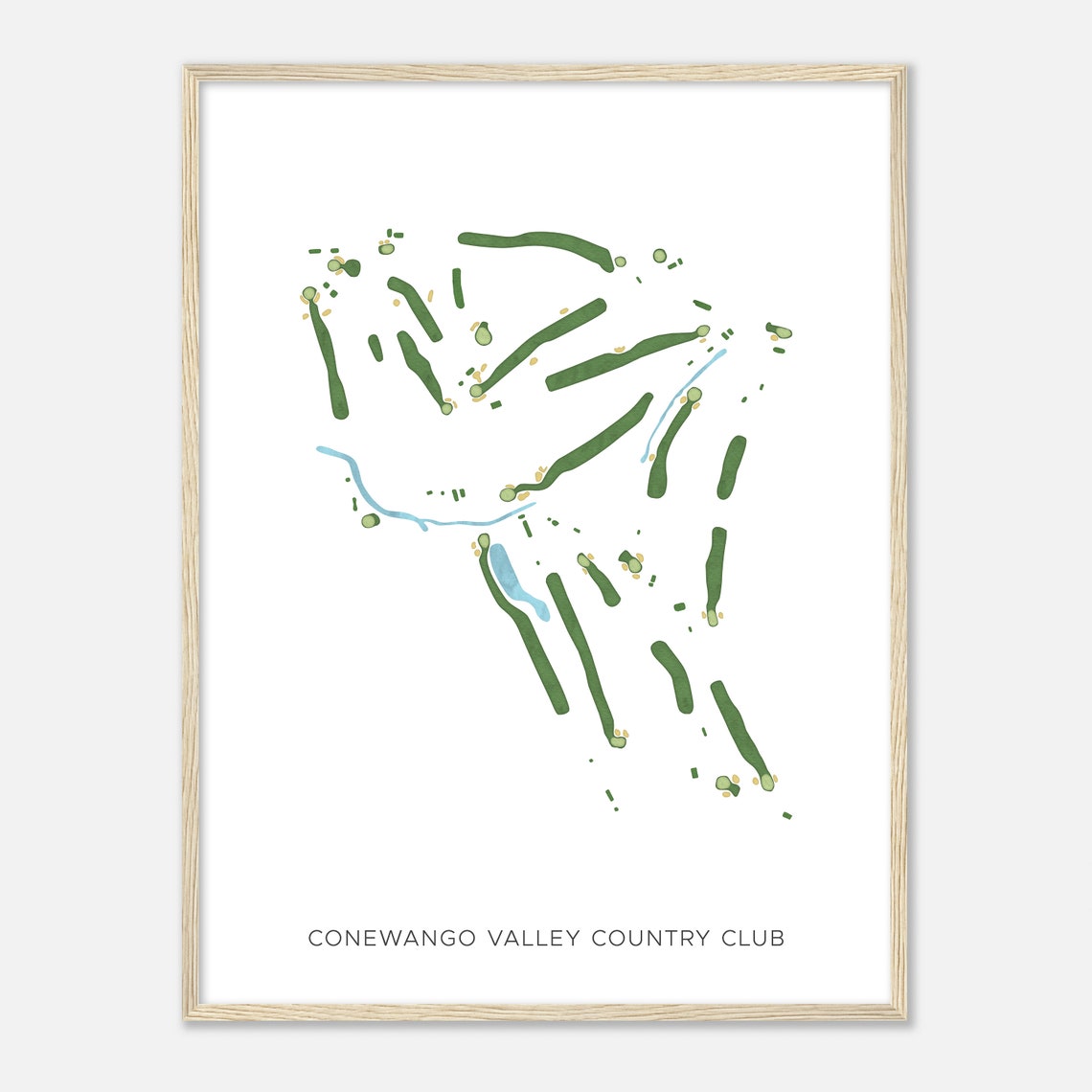 Conewango Valley Country Club Modern Watercolor Golf Map Poster - Image 2