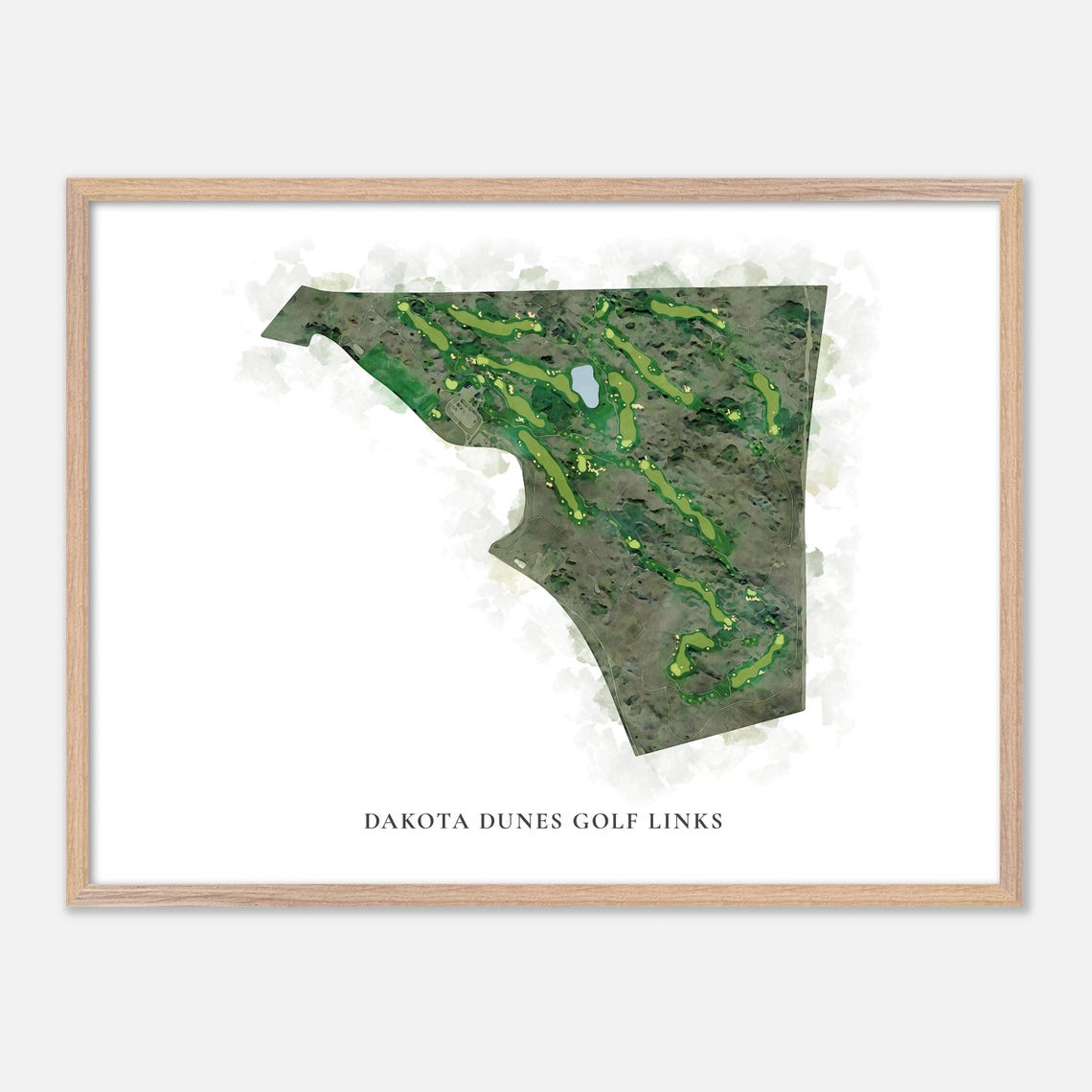 Dakota Dunes Golf Links Canada Classic Watercolor Golf Map Poster