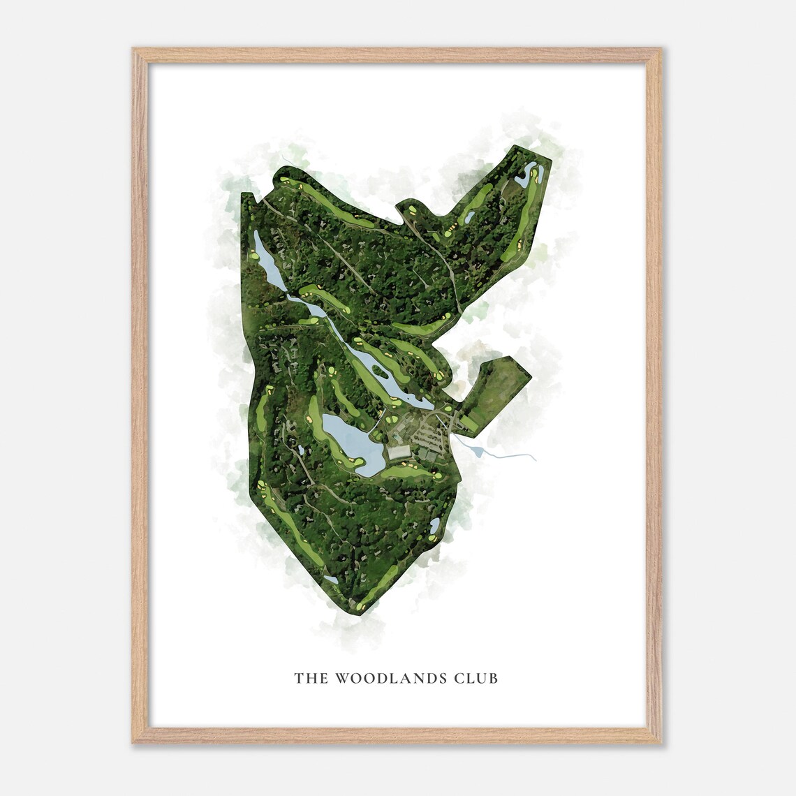 The Woodlands Club Falmouth Maine Classic Watercolor Map Poster - Image 6