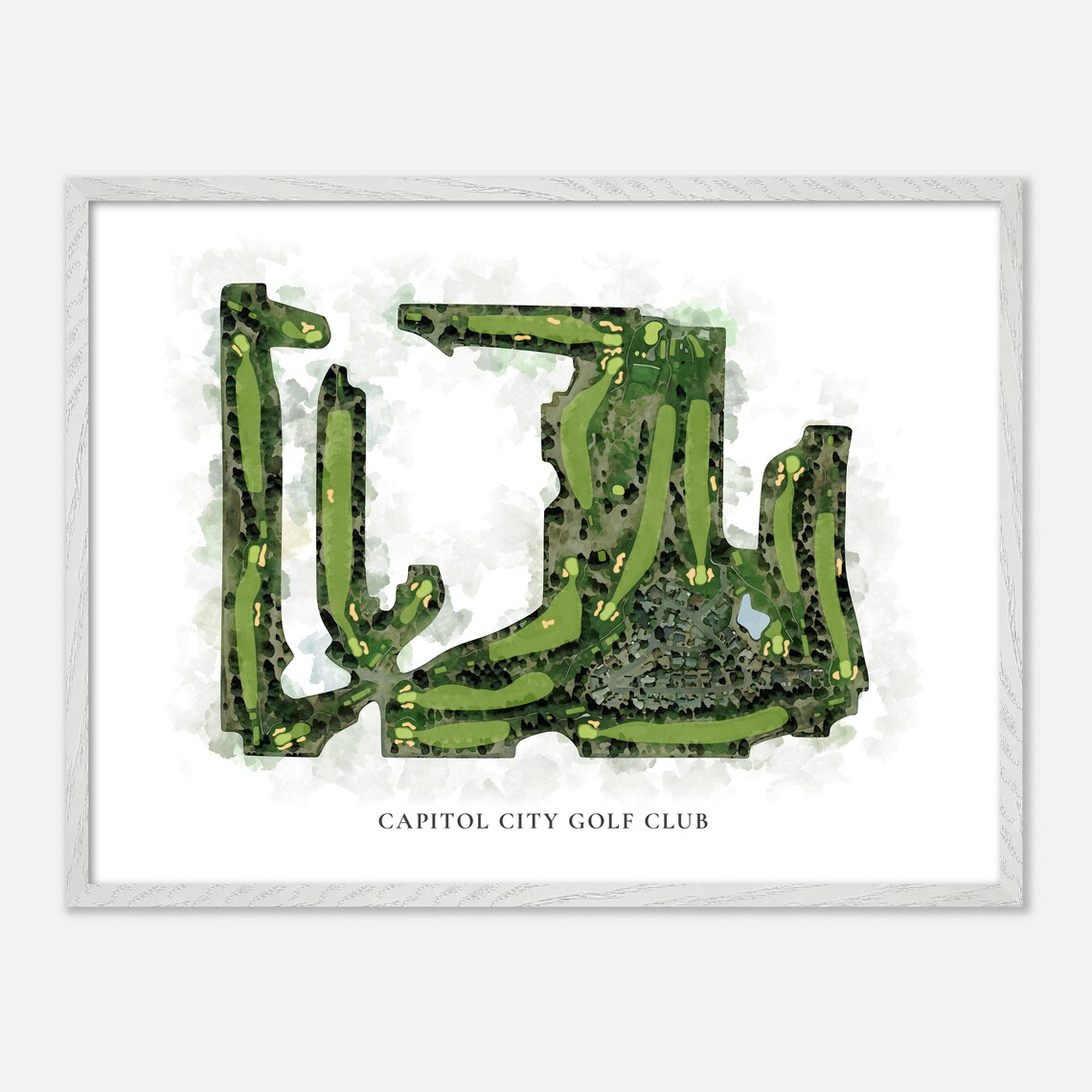 Capitol City Golf Club Watercolor Map Art Washington Golfer Poster - Image 4
