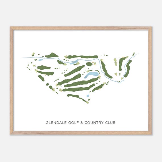 Glendale Golf Country Club In Canada Modern Watercolor Map Golfer Gift Golf Wall Art Golf Poster Print Course Layout