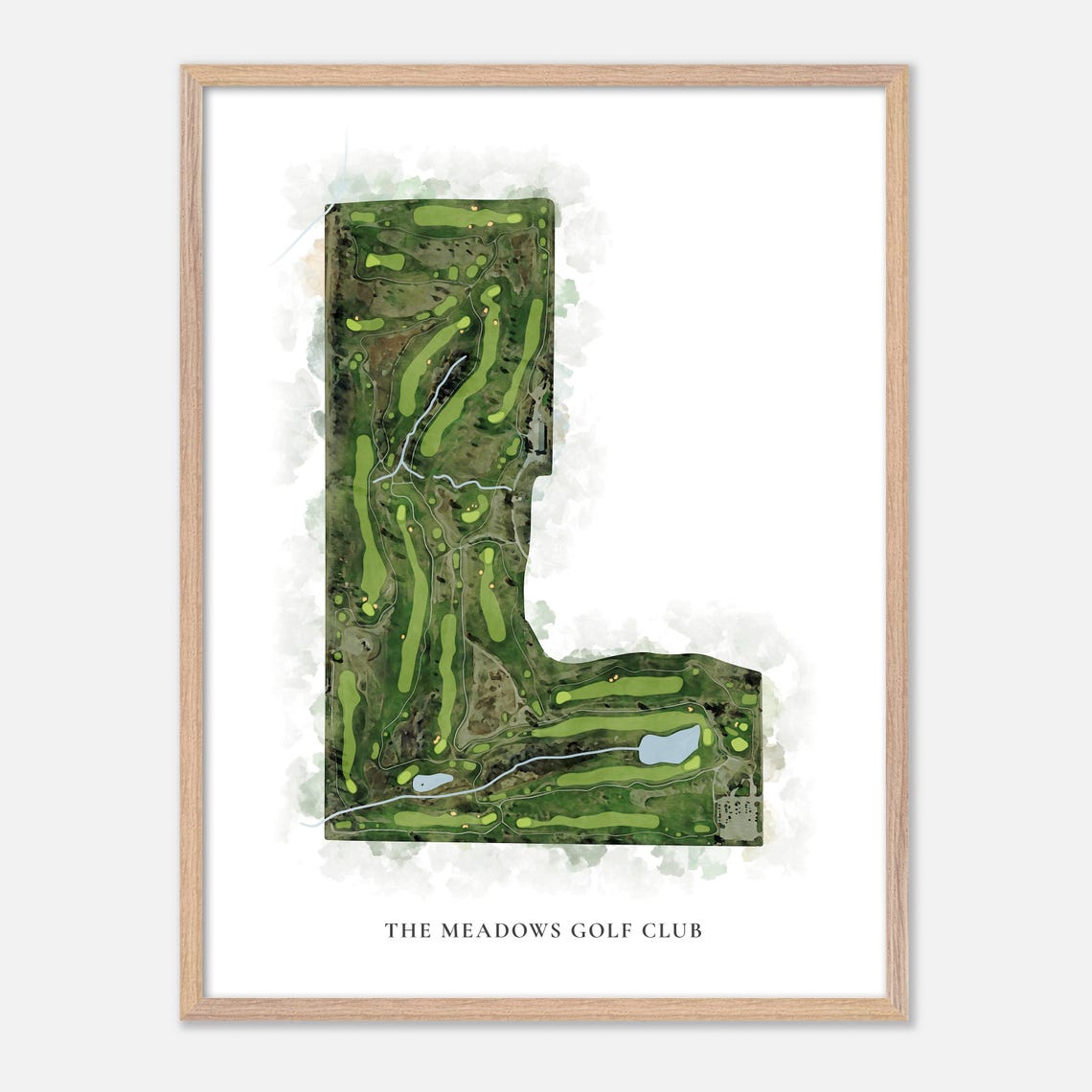 The Meadows Golf Club Dubuque IA Classic Watercolor Golf Course Poster - Image 2