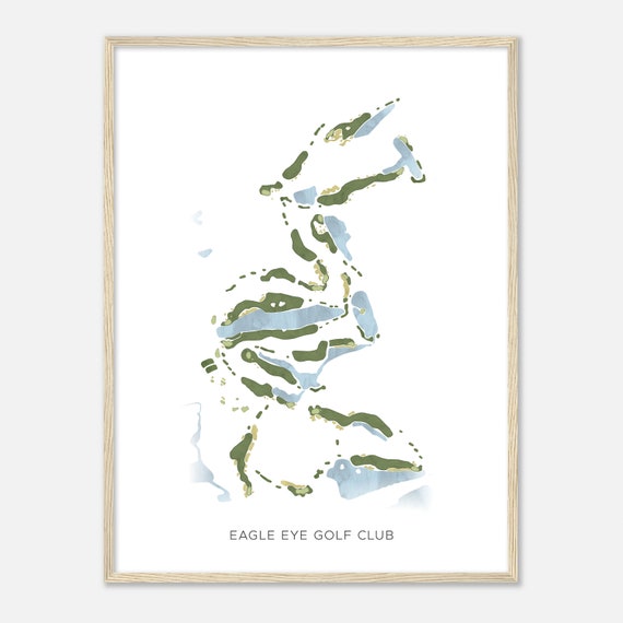 Eagle Eye Golf Club Michigan Modern Watercolor Map Golfer Gift Golf Wall Art Golf Poster Print Course Layout