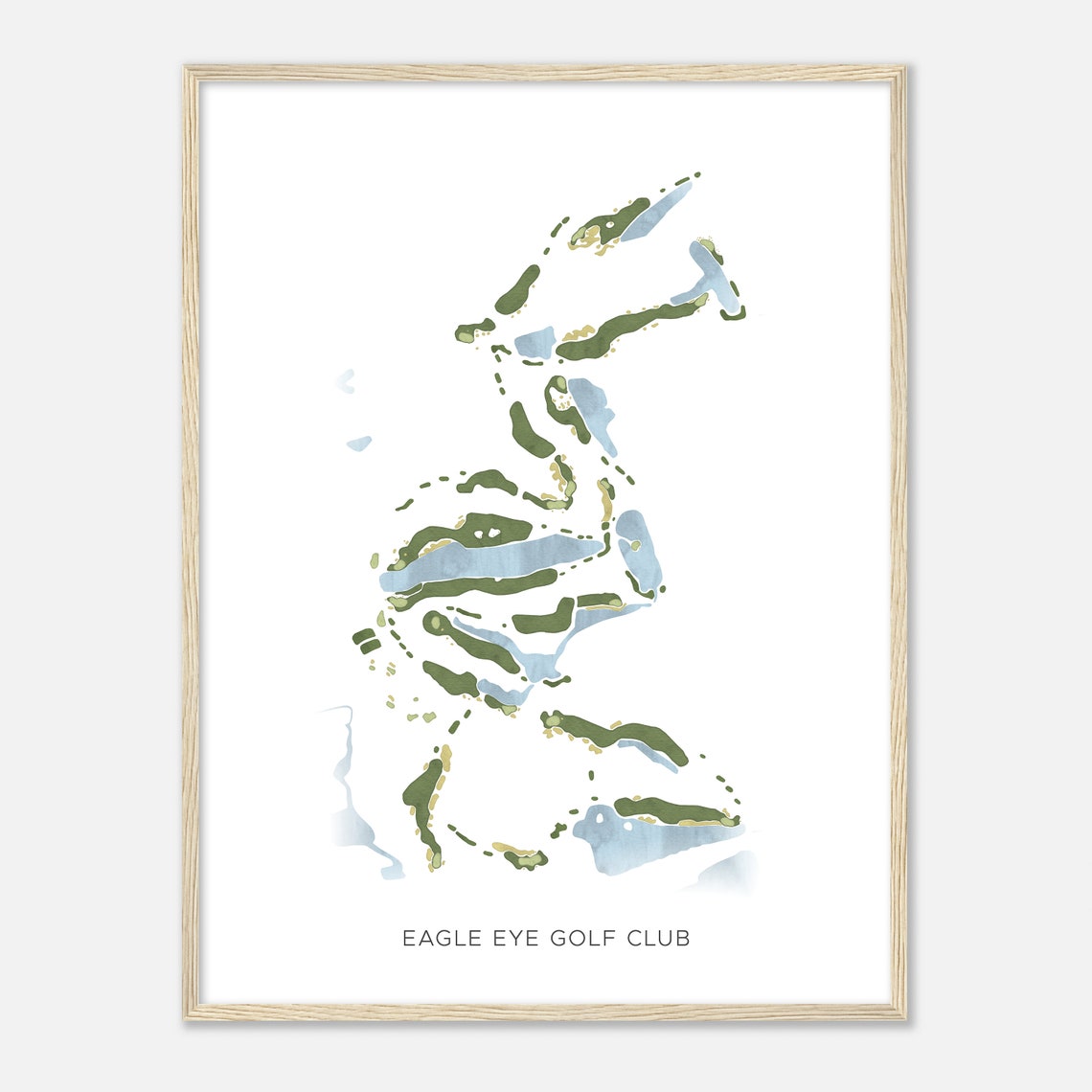 Eagle Eye Golf Club Modern Minimalist Course Layout Map Poster
