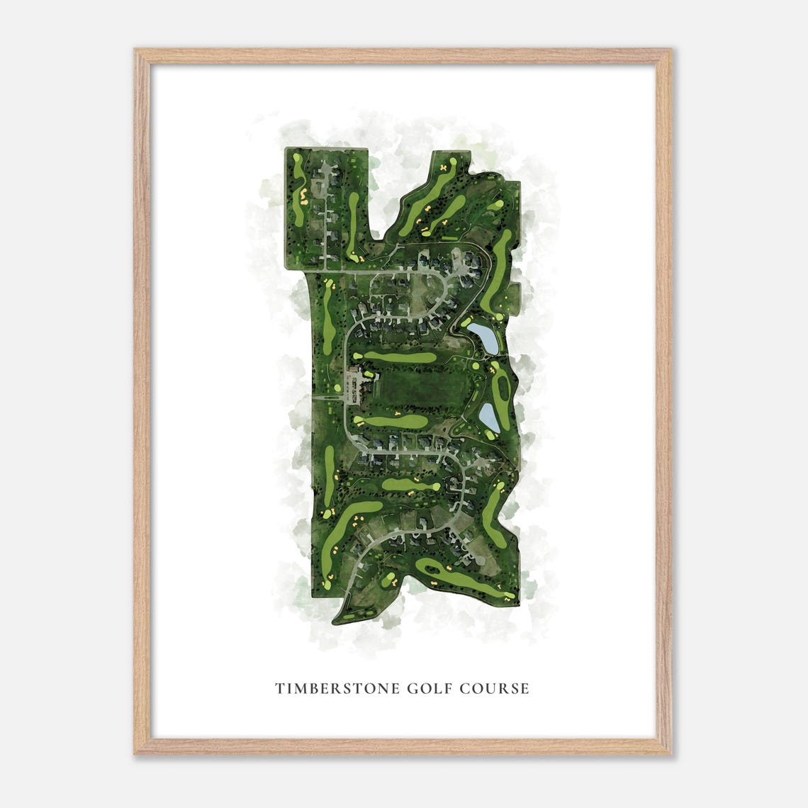 Timberstone Golf Course Classic Aerial Watercolor Map Poster - Image 6
