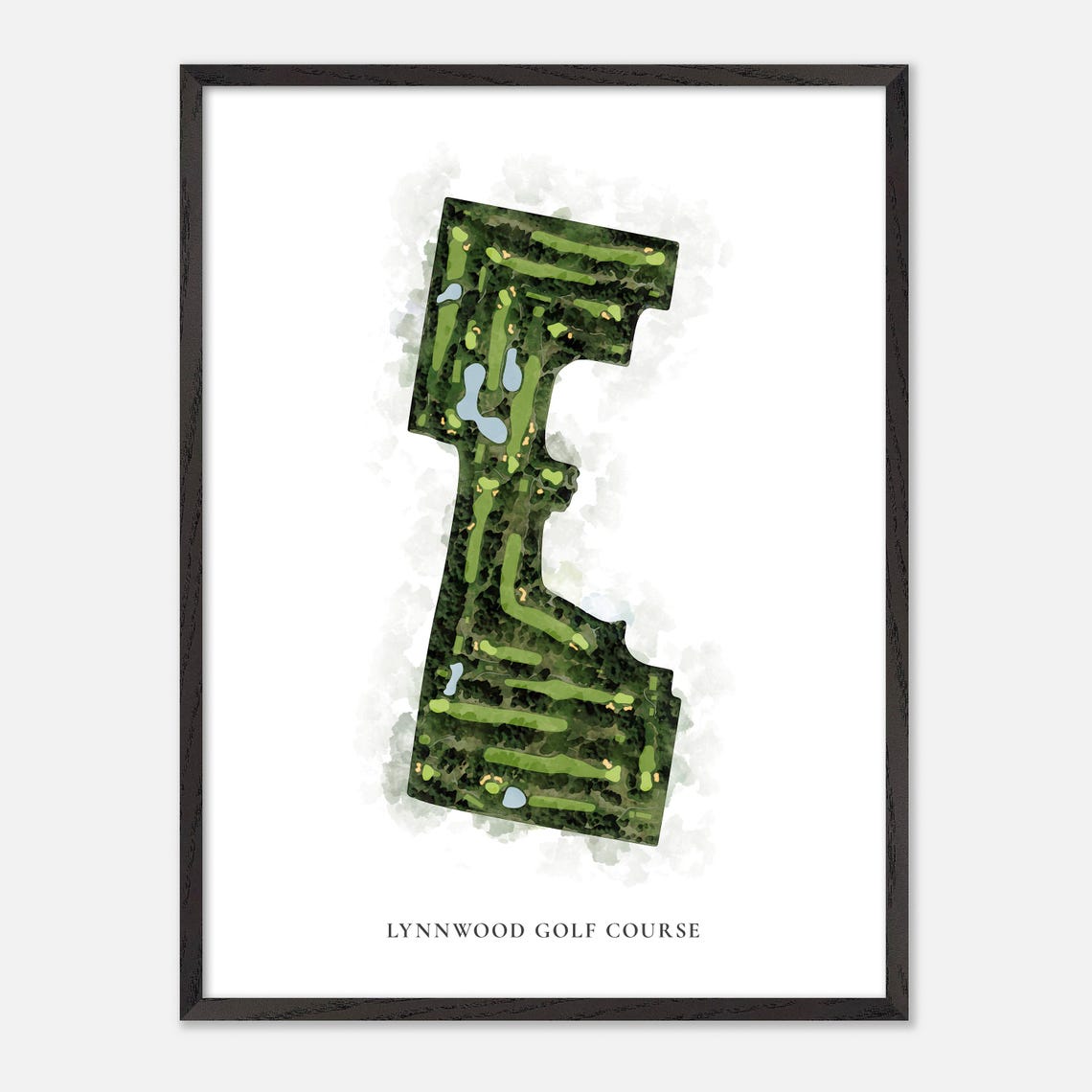 Lynnwood Golf Course Watercolor Map Art Washington Golfer Poster - Image 3