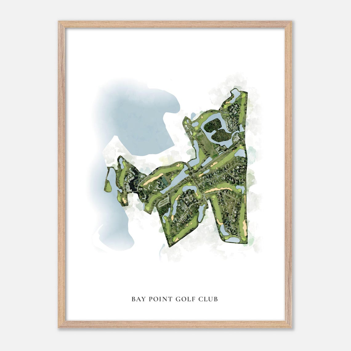 Bay Point Golf Club Panama City Beach Florida Watercolor Map Poster - Image 2