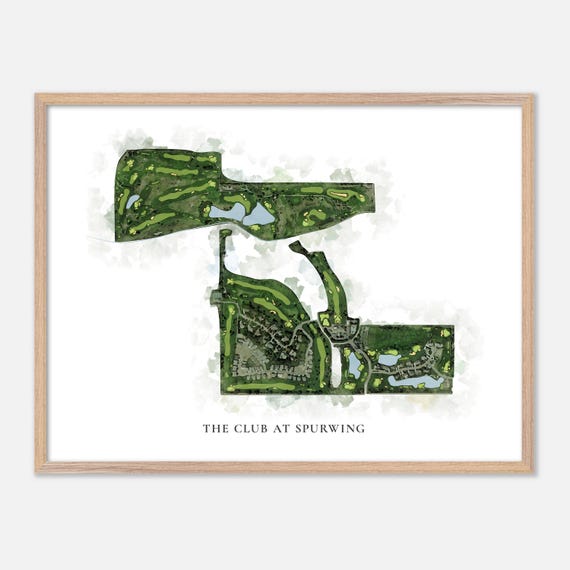 The Club At Spurwing In Meridian Idaho Classic Watercolor Map Golfer Gift Golf Wall Art Golf Poster Print Course Layout