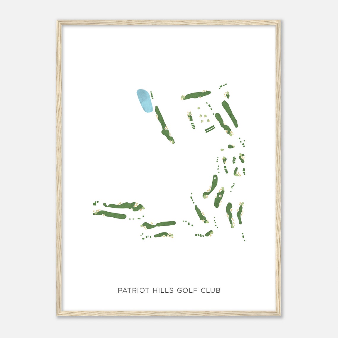 Patriot Hills Golf Club New York Modern Watercolor Map Poster - Image 2
