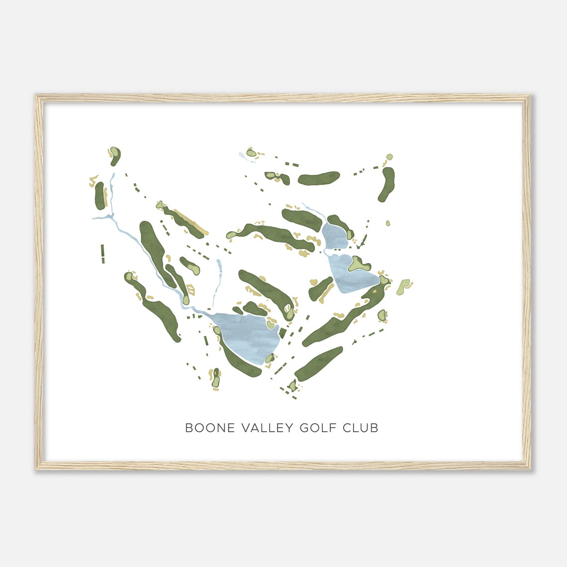 Boone Valley Golf Club Missouri Modern Watercolor Map Poster - Image 2