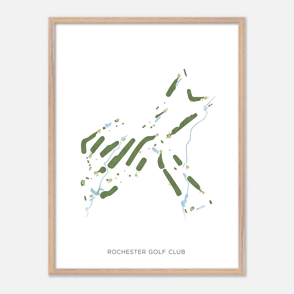 Rochester Golf Club Massachusetts Modern Watercolor Map Poster - Image 2