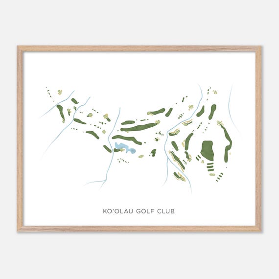 Koolau Golf Club In Kaneohe Hawaii Modern Watercolor Map Golfer Gift Golf Wall Art Golf Poster Print Course Layout