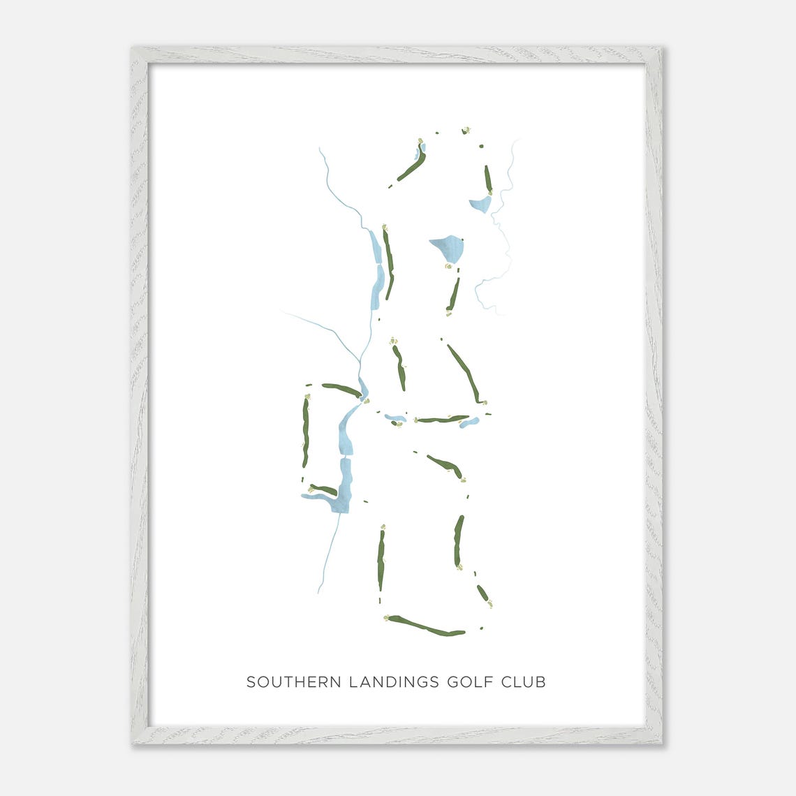 Southern Landings Golf Club Modern Watercolor Course Map Poster - Image 2
