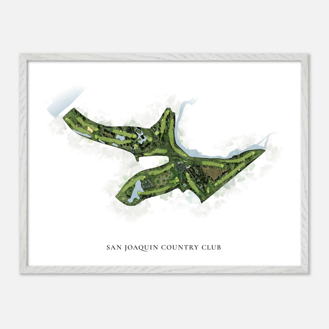 San Joaquin Country Club Fresno California Watercolor Golf Map Poster - Image 4