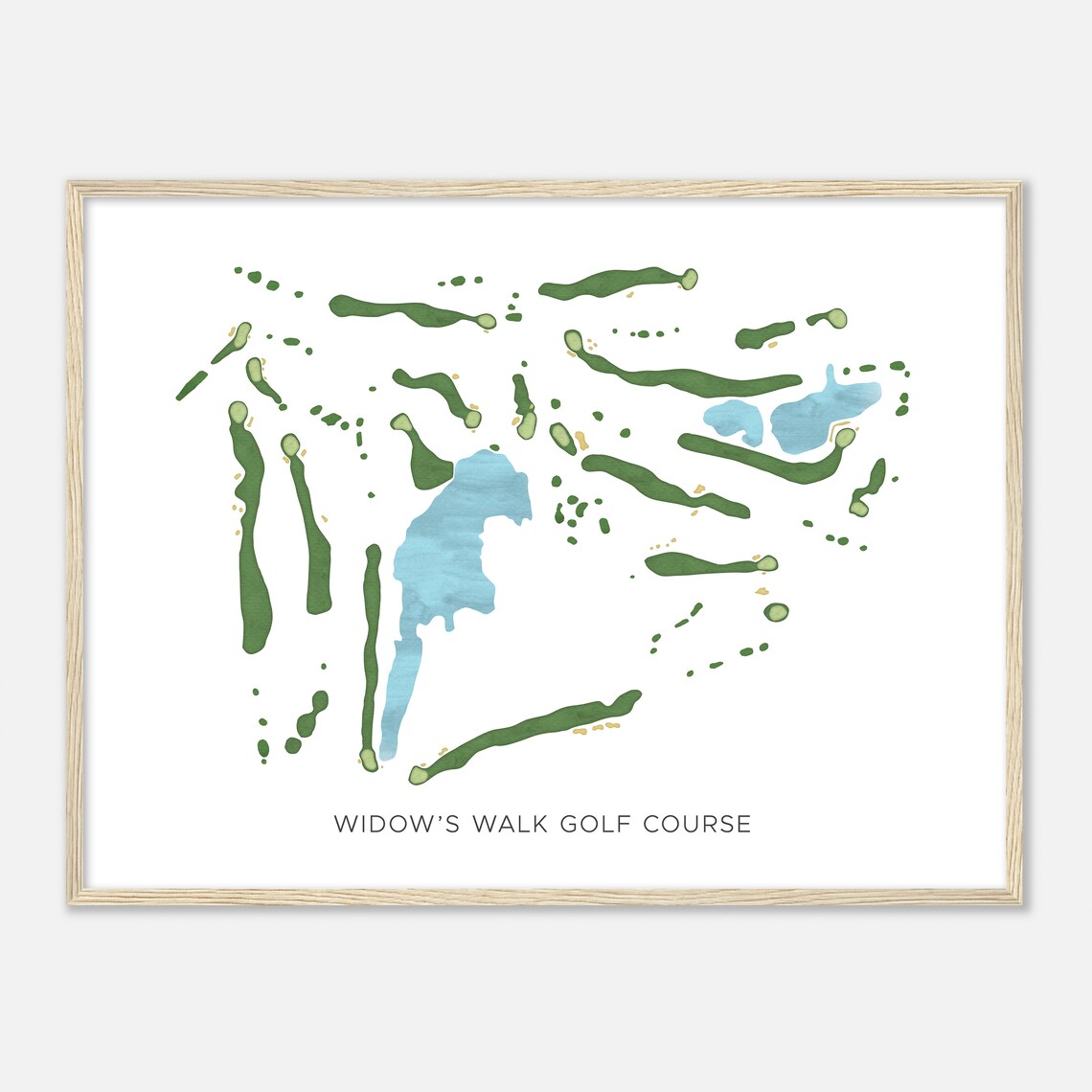Widows Walk Golf Course Massachusetts Modern Watercolor Map Golfer Gift Golf Wall Art Golf Poster Print Course Layout - Image 2