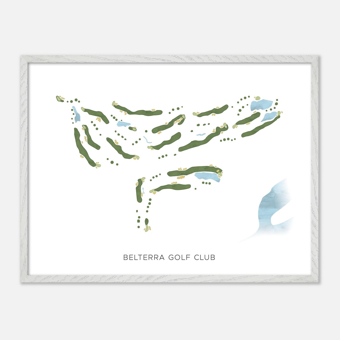 Belterra Golf Club Florence Indiana Modern Watercolor Map Poster - Image 4